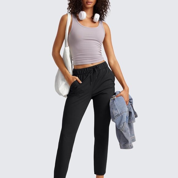 Womens 4-Way Stretch Ankle Golf Pants 7/8 Casual Dress Work Athletic Travel Work - Picture 6 of 7